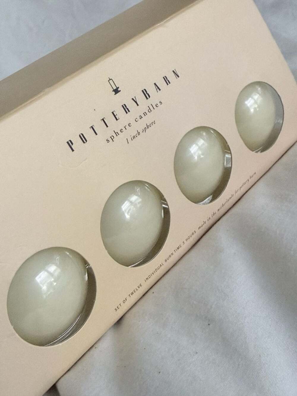 Pottery Barn Sphere Candles 1 Inch Sphere Set of Twelve